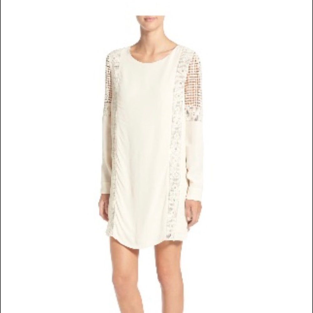 ASTR Crochet Inset Cotton Shift Dress
